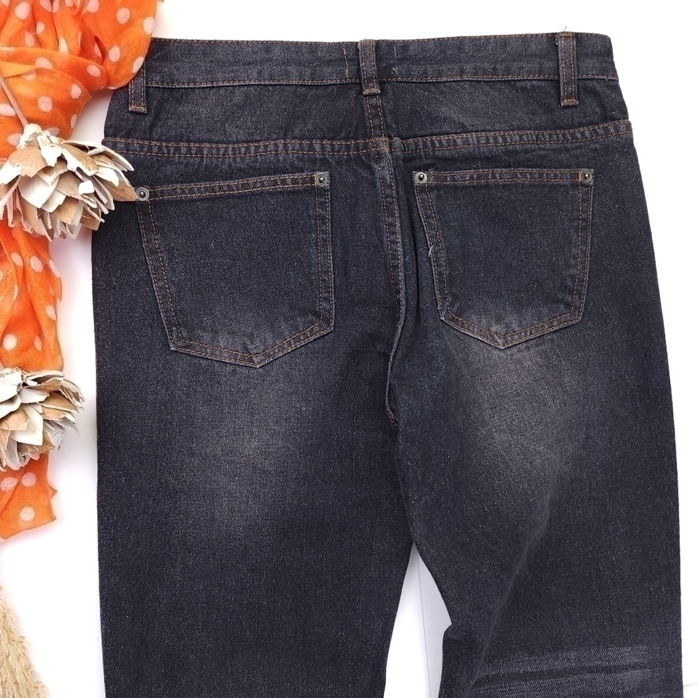 POL Black Charcoal Distressed Fringed Denim Jeans Size S - Picture 4 of 11